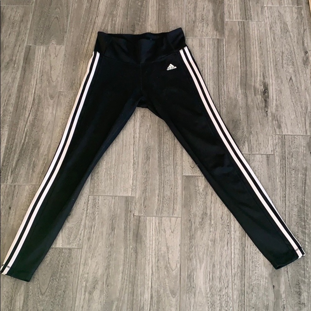 Black and White Striped Adidas Leggings